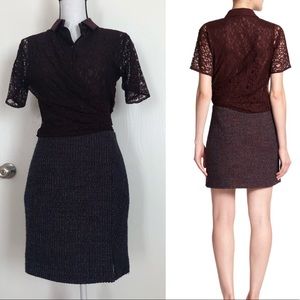 NWT, Carven dress, lace and tweed combo, size 36